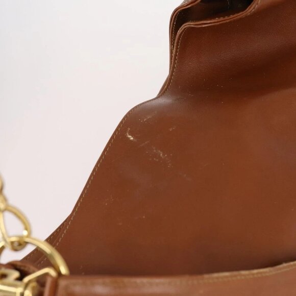 GUCCI Bamboo Shoulder Bag Leather 2way Brown Gold - Picture 6 of 16